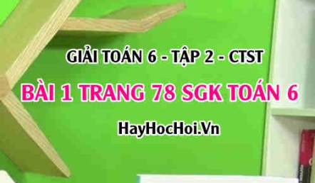 Giải bài 1 trang 78 Toán 6 Tập 2 SGK Chân trời sáng tạo